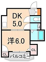 ダンディリオン梅田 1DKの間取図画像