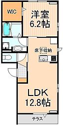 グリーンハイツ 1LDKの間取図画像