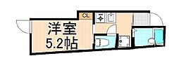 ロイヤルブルーゲート五反野 1Kの間取図画像