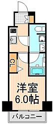 メインステージ千住中居町 1Kの間取図画像