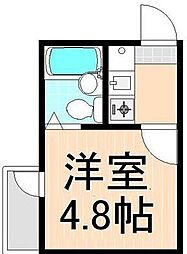 エルプレミア竹ノ塚 1Kの間取図画像