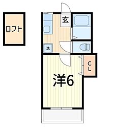 日乃出コーポ 1Kの間取図画像