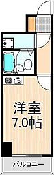 コスモ北千住 ワンルームの間取図画像