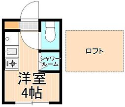 ハーモニーテラス日ノ出町5 ワンルームの間取図画像