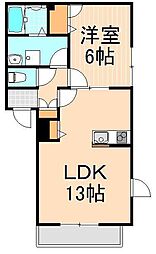 TwinLeavesB 1LDKの間取図画像