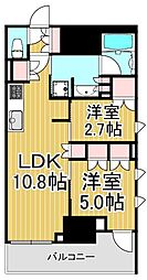 ザ・パークハビオ北千住 2SLDKの間取図画像