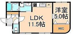ペルージュ季美 1LDKの間取図画像