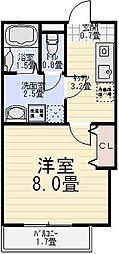 ボナール 1Kの間取図画像