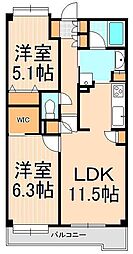 グランフラッツ北千住 2LDKの間取図画像