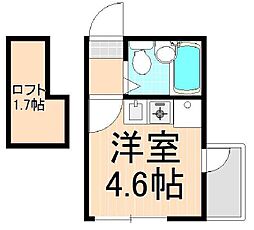 エテルノ北千住 ワンルームの間取図画像