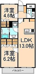 メイソンリー梅島 2LDKの間取図画像