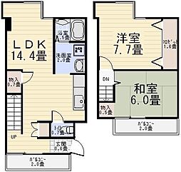 パール仲町マンション 2LDKの間取図画像
