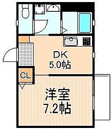 M's 1DKの間取図画像