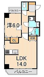 MAINSTAGE千住河原町 1LDKの間取図画像
