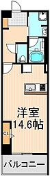 ロイヤルパークス梅島 1Kの間取図画像