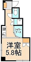 北千住東宝ビル 1Kの間取図画像