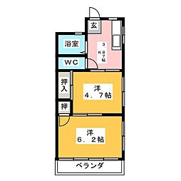 グリーンハイツ141 2Kの間取図画像