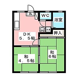 ヴィラエポック 2DKの間取図画像