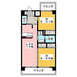 ヒナタテラッセ 2LDKの間取図画像