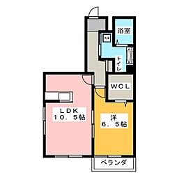 ソレアード2 1LDKの間取図画像