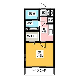 グラシューズ・M 1Kの間取図画像
