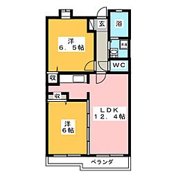 鷺沼ドルチェヴィータ 2LDKの間取図画像