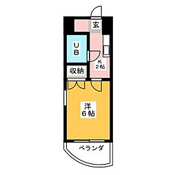 リバティーベルズ71 1Kの間取図画像