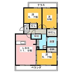 トルトゥーガA 3LDKの間取図画像