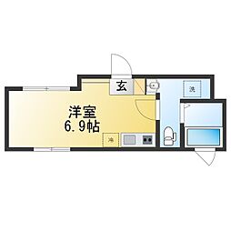 Rhythm. ワンルームの間取図画像