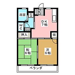 プリンス 2DKの間取図画像