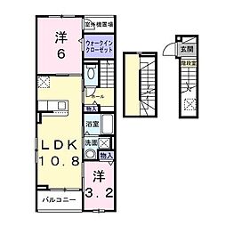 カルム シーダ 2LDKの間取図画像