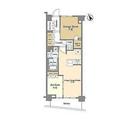グランカーサ溝の口 1SLDKの間取図画像