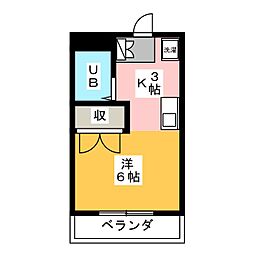 マロンTKビル ワンルームの間取図画像