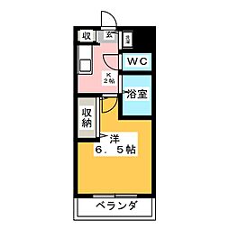 ベルコート3 1Kの間取図画像