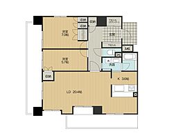 アーバンビュー城下 2LDKの間取図画像