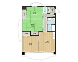 シャトレアン 1階3LDKの間取り