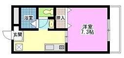 フェリシティヒルズ岸 1Kの間取図画像