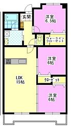 ベンハウス野田 6階3LDKの間取り