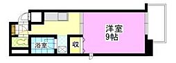 アミスタダイク 1Kの間取図画像