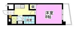 アミスタダイク 1Kの間取図画像