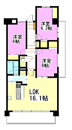 クレール西市 3LDKの間取図画像