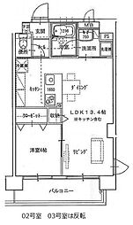 PIAGLORIA東古松 1LDKの間取図画像