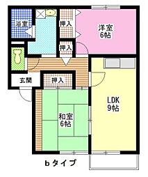 サニーパル芳泉1 2DKの間取図画像