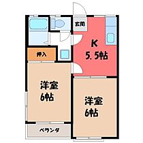 コンフォートたから C棟  ｜ 栃木県真岡市田町（賃貸アパート2K・2階・37.26㎡） その2