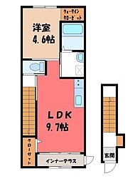 ダイアモンド ムーン 1LDKの間取図画像