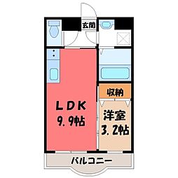アヴェニール・コガ 1LDKの間取図画像