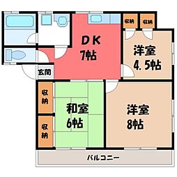 アーバン春日 3DKの間取図画像