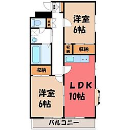 エル・ミオーレ 2LDKの間取図画像