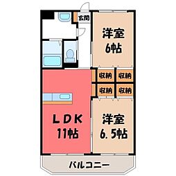 プランドール 2LDKの間取図画像