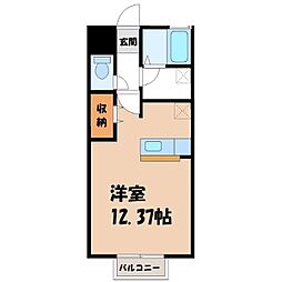 アーカンシェルさやか ワンルームの間取図画像